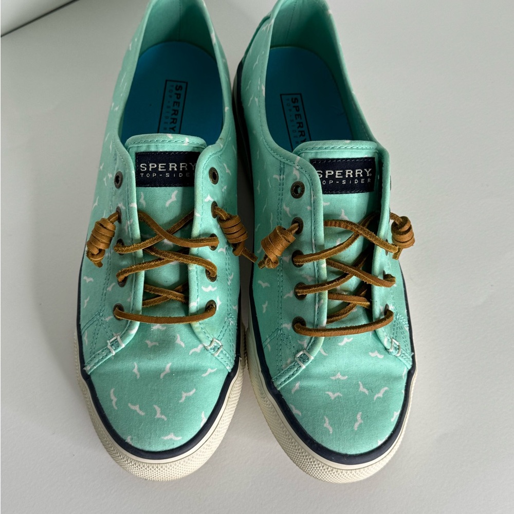 Sperry Mint Green and White Cloth Loafers  women’s size 9.5 - Picture 3 of 6